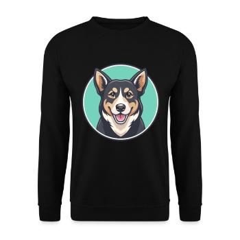 Schwarz Tan Hund Rasse Cartoon Kawaii Clipart Tier - Unisex Pullover - Schwarz - Vorne - Alina (178cm) & Michal (187cm)