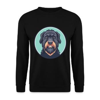 Schwarzer Russischer Terrier Hund Rasse Karikatur Kawaii Haustier - Unisex Pullover - Schwarz - Vorne - Alina (178cm) & Michal (187cm)