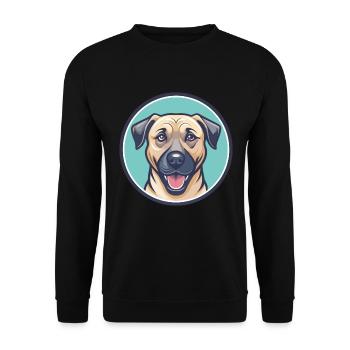 Black Mouth Cur Dog Breed Cartoon Kawaii Clipart - Unisex Sweatshirt - black - Front - Alina (178cm) & Michal (187cm)
