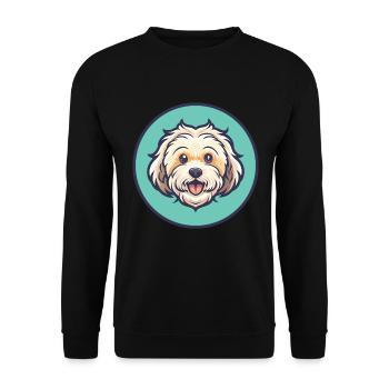 Bolognese Dog Breed Cartoon Kawaii Clipart Animal - Unisex Sweatshirt - black - Front - Alina (178cm) & Michal (187cm)