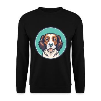 Bretagne Chien Race Coloré Dessin animé Kawaii Clipart - Sweat-shirt Unisexe - noir - Devant - Alina (178cm) & Michal (187cm)