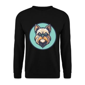 Griffon de Bruxelles Race de chien Dessin animé Kawaii Clipart - Sweat-shirt Unisexe - noir - Devant - Alina (178cm) & Michal (187cm)