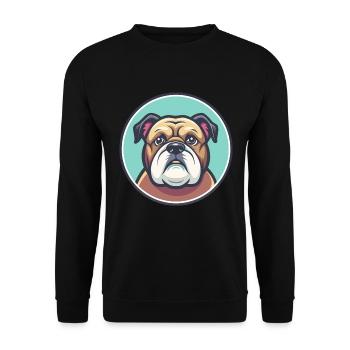 Bouledogue Chien Race Dessin animé Personnage Kawaii Clipart - Sweat-shirt Unisexe - noir - Devant - Alina (178cm) & Michal (187cm)