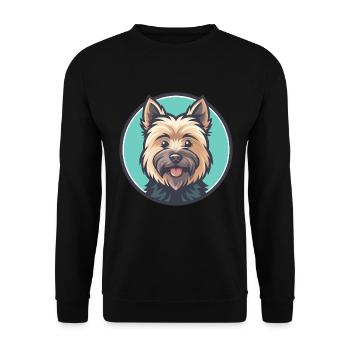 Cairn Terrier Hund Rasse Cartoon Kawaii Clipart Haustier - Unisex Pullover - Schwarz - Vorne - Alina (178cm) & Michal (187cm)