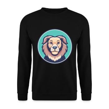 Carea Leones Hunderasse Cartoon Kawaii Clipart Haustier - Unisex Pullover - Schwarz - Vorne - Alina (178cm) & Michal (187cm)