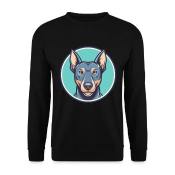 Bleu dentelle chien race dessin animé Kawaii Clipart Animal - Sweat-shirt Unisexe - noir - Devant - Alina (178cm) & Michal (187cm)