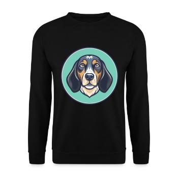 Bluetick Coonhound Dog Breed Cartoon Kawaii - Unisex Sweatshirt - black - Front - Alina (178cm) & Michal (187cm)