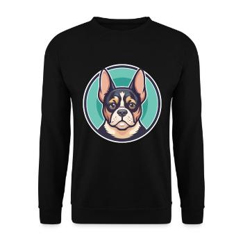 Braque Du Bourbonnais Hunderasse Cartoon Kawaii Haustier - Unisex Pullover - Schwarz - Vorne - Alina (178cm) & Michal (187cm)