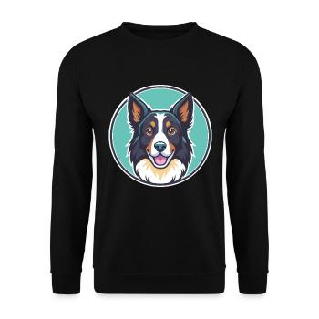 Bucovine Berger Chien Race Dessin animé Kawaii Clipart - Sweat-shirt Unisexe - noir - Devant - Alina (178cm) & Michal (187cm)