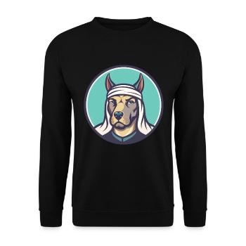 Bulle Arabischer Hund Rasse Karikatur Kawaii Clipart Tier - Unisex Pullover - Schwarz - Vorne - Alina (178cm) & Michal (187cm)