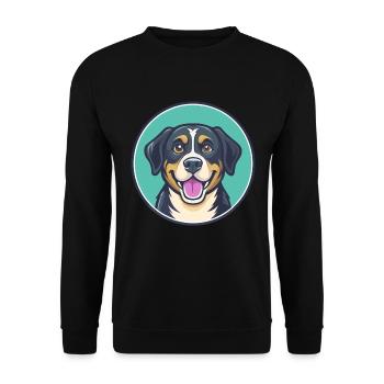Can De Chira Chien Race Dessin animé Kawaii Clipart Animal de compagnie - Sweat-shirt Unisexe - noir - Devant - Alina (178cm) & Michal (187cm)
