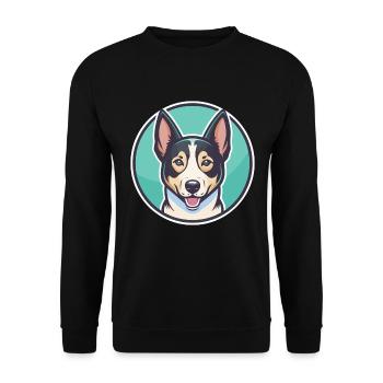 Canaan chien race dessin animé Kawaii Clipart animal de compagnie - Sweat-shirt Unisexe - noir - Devant - Alina (178cm) & Michal (187cm)