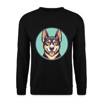 Cao da Serra De Aires Hunderasse Cartoon Kawaii Haustier - Unisex Pullover - Schwarz - Vorne - Alina (178cm) & Michal (187cm)