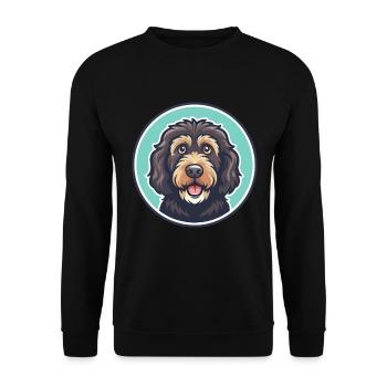 Chien d’eau cantabrique race dessin animé Kawaii Clipart - Sweat-shirt Unisexe - noir - Devant - Alina (178cm) & Michal (187cm)