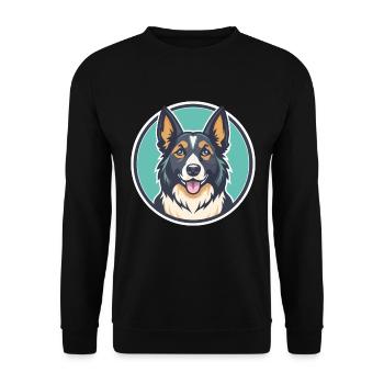 Karpaten Schäferhund Hunderasse Lustige Karikatur Kawaii - Unisex Pullover - Schwarz - Vorne - Alina (178cm) & Michal (187cm)