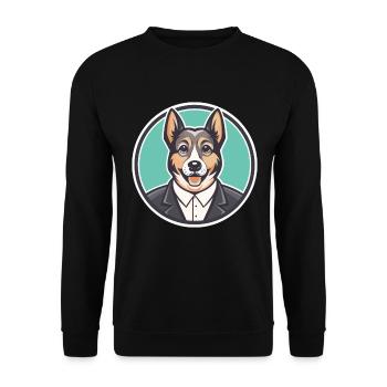 Castro Laboreiro Dog Breed Cartoon Kawaii Clipart - Unisex Sweatshirt - black - Front - Alina (178cm) & Michal (187cm)