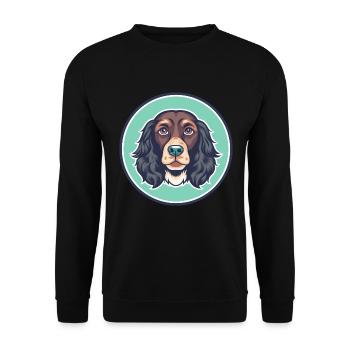 Boykin Spaniel Dog Breed Cartoon Kawaii Clipart - Unisex Sweatshirt - black - Front - Alina (178cm) & Michal (187cm)