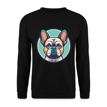 Braque Français Race de chien Dessin animé Kawaii Clipart - Sweat-shirt Unisexe - noir - Devant - Alina (178cm) & Michal (187cm)