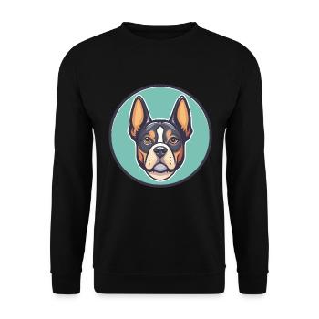 Braque Saint Germain Hunderasse Cartoon Kawaii Haustier - Unisex Pullover - Schwarz - Vorne - Alina (178cm) & Michal (187cm)