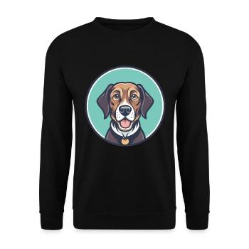 Broholmer Hund Rasse Cartoon Kawaii Clipart Tier - Unisex Pullover - Schwarz - Vorne - Alina (178cm) & Michal (187cm)