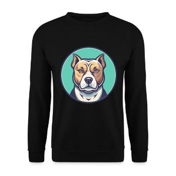 Bully Kutta Race de chien Drôle Dessin animé Kawaii Clipart - Sweat-shirt Unisexe - noir - Devant - Alina (178cm) & Michal (187cm)