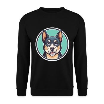 Calupoh Hunderasse Cartoon Figur Kawaii Clipart - Unisex Pullover - Schwarz - Vorne - Alina (178cm) & Michal (187cm)
