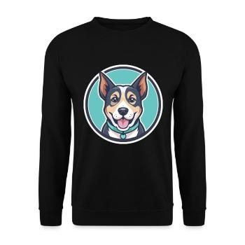 Can De Palleiro Chien Race Dessin animé Kawaii Clipart - Sweat-shirt Unisexe - noir - Devant - Alina (178cm) & Michal (187cm)