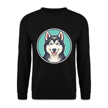 Chien chien chien Labrador Labrador Race Dessin animé Kawaii - Sweat-shirt Unisexe - noir - Devant - Alina (178cm) & Michal (187cm)