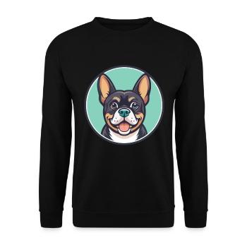 Cao De Castro Laboreiro Dog Breed Cartoon Kawaii - Unisex Sweatshirt - black - Front - Alina (178cm) & Michal (187cm)