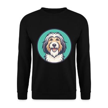 Catalan Sheepdog Dog Breed Cartoon Kawaii Clipart - Unisex Sweatshirt - black - Front - Alina (178cm) & Michal (187cm)