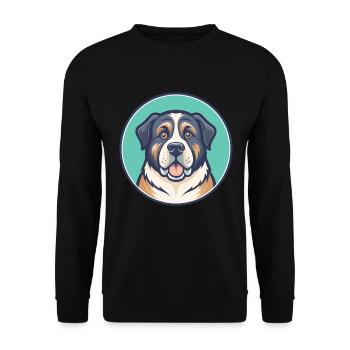 Chien de berger d’Asie centrale Race Dessin animé Kawaii - Sweat-shirt Unisexe - noir - Devant - Alina (178cm) & Michal (187cm)
