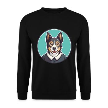 Cesky Strakaty Pes Race Chien Dessin Animé Kawaii - Sweat-shirt Unisexe - noir - Devant - Alina (178cm) & Michal (187cm)