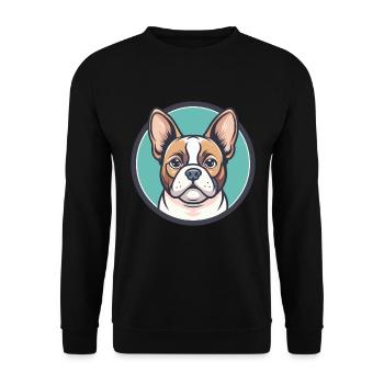Chien Francais Blanc Et Orange Dog Breed Cartoon - Unisex Sweatshirt - black - Front - Alina (178cm) & Michal (187cm)