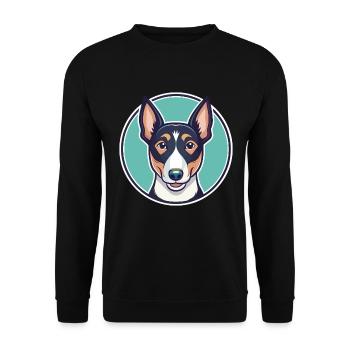 Chilean Fox Terrier Dog Breed Funny Cartoon Kawaii - Unisex Sweatshirt - black - Front - Alina (178cm) & Michal (187cm)