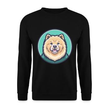 Chow Chow Hund Rasse Karikatur Kawaii Clipart Tier - Unisex Pullover - Schwarz - Vorne - Alina (178cm) & Michal (187cm)