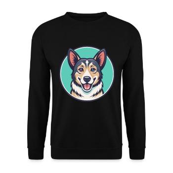 Chippiparai Dog Breed Funny Cartoon Kawaii Clipart - Unisex Sweatshirt - black - Front - Alina (178cm) & Michal (187cm)