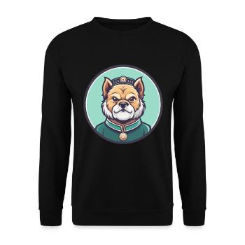 Chinese Imperial Dog Breed Cartoon Kawaii Clipart - Unisex Sweatshirt - black - Front - Alina (178cm) & Michal (187cm)