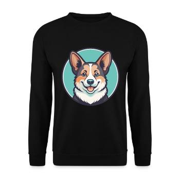 Corgi Chien Race Dessin animé Kawaii Clipart Animal de compagnie - Sweat-shirt Unisexe - noir - Devant - Alina (178cm) & Michal (187cm)