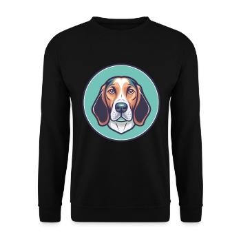 Colombien Fino Hound Chien Race Dessin Animé Kawaii Pet - Sweat-shirt Unisexe - noir - Devant - Alina (178cm) & Michal (187cm)