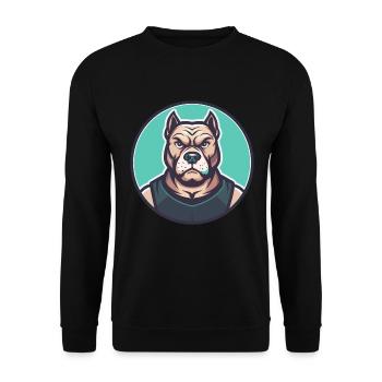 Cordoba Kampfhund Rasse Cartoon Kawaii Clipart - Unisex Pullover - Schwarz - Vorne - Alina (178cm) & Michal (187cm)