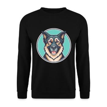 Berger Croate Race Dessin animé Kawaii Clipart - Sweat-shirt Unisexe - noir - Devant - Alina (178cm) & Michal (187cm)