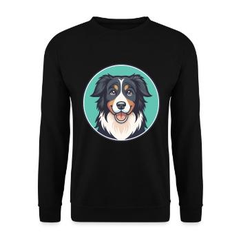 English Shepherd Dog Breed Cartoon Kawaii Clipart - Unisex Sweatshirt - black - Front - Alina (178cm) & Michal (187cm)
