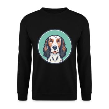English Setter Dog Breed Cartoon Kawaii Clipart - Unisex Sweatshirt - black - Front - Alina (178cm) & Michal (187cm)