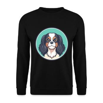Englisch Spielzeug Spaniel Hund Rasse Lustig Karikatur Kawaii - Unisex Pullover - Schwarz - Vorne - Alina (178cm) & Michal (187cm)