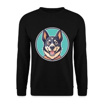 Erbi Txakur Dog Breed Funny Cartoon Kawaii Clipart - Unisex Sweatshirt - black - Front - Alina (178cm) & Michal (187cm)