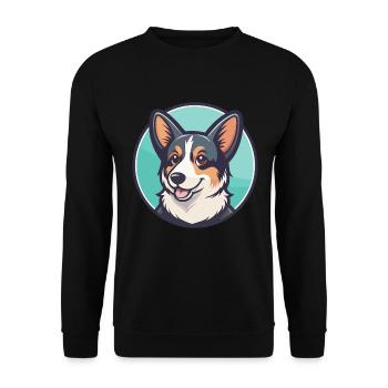 Cur Dog Breed Cartoon Kawaii Clipart Illustration - Unisex Sweatshirt - black - Front - Alina (178cm) & Michal (187cm)