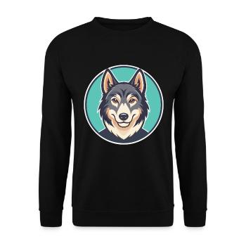 Tchécoslovaque chien-loup chien race dessin animé Kawaii animal de compagnie - Sweat-shirt Unisexe - noir - Devant - Alina (178cm) & Michal (187cm)
