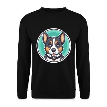 Drever Dog Breed Cartoon Kawaii Clipart Animal Pet - Unisex Sweatshirt - black - Front - Alina (178cm) & Michal (187cm)