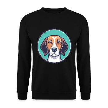 English Foxhound Dog Breed Cartoon Kawaii Clipart - Unisex Sweatshirt - black - Front - Alina (178cm) & Michal (187cm)