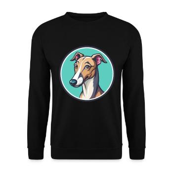 Anglais Whippet Chien Race Dessin animé Kawaii Clipart - Sweat-shirt Unisexe - noir - Devant - Alina (178cm) & Michal (187cm)